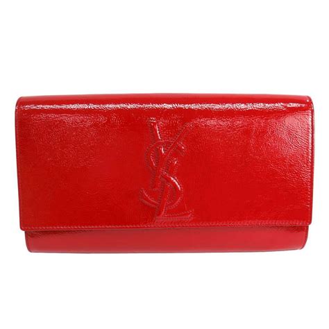 ysl red patent leather clutch|YSL monogram clutch sale.